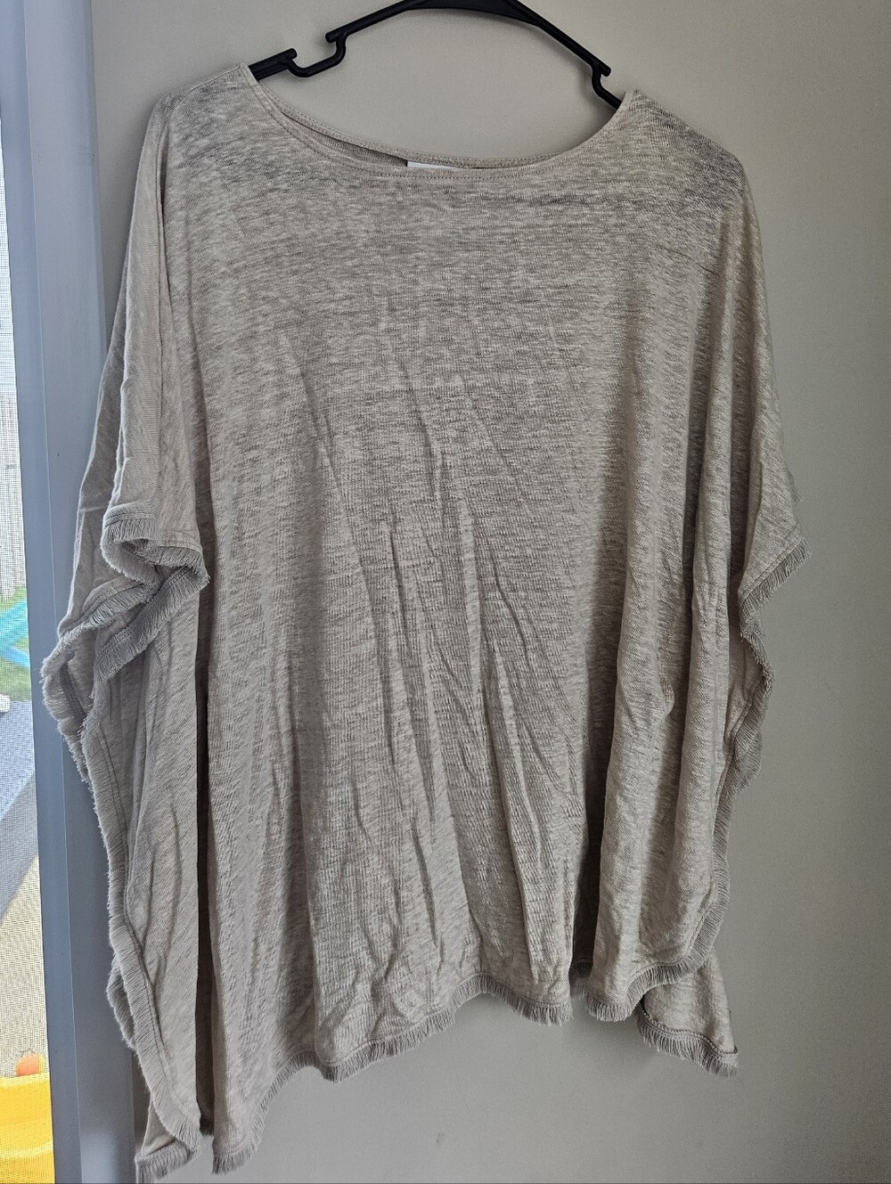 J. Jill Light Taupe Relaxed Linen Tan Tunic Top Xs / Small Pocho Cover Classy